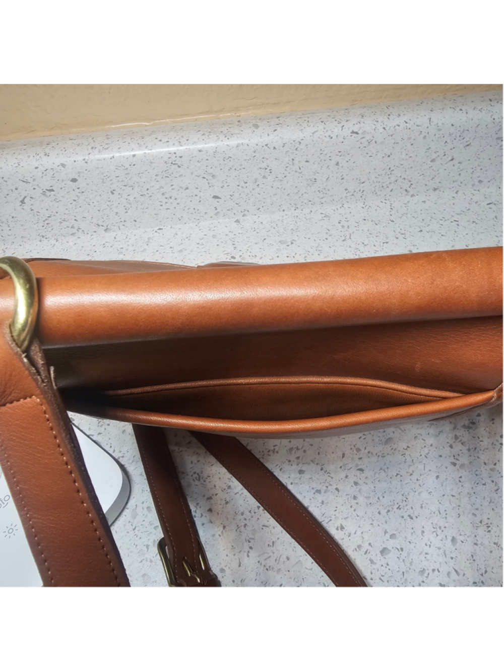 Vintage Coach British Tan Leather Dowel Crossbody Bag - Picture 13 of 13